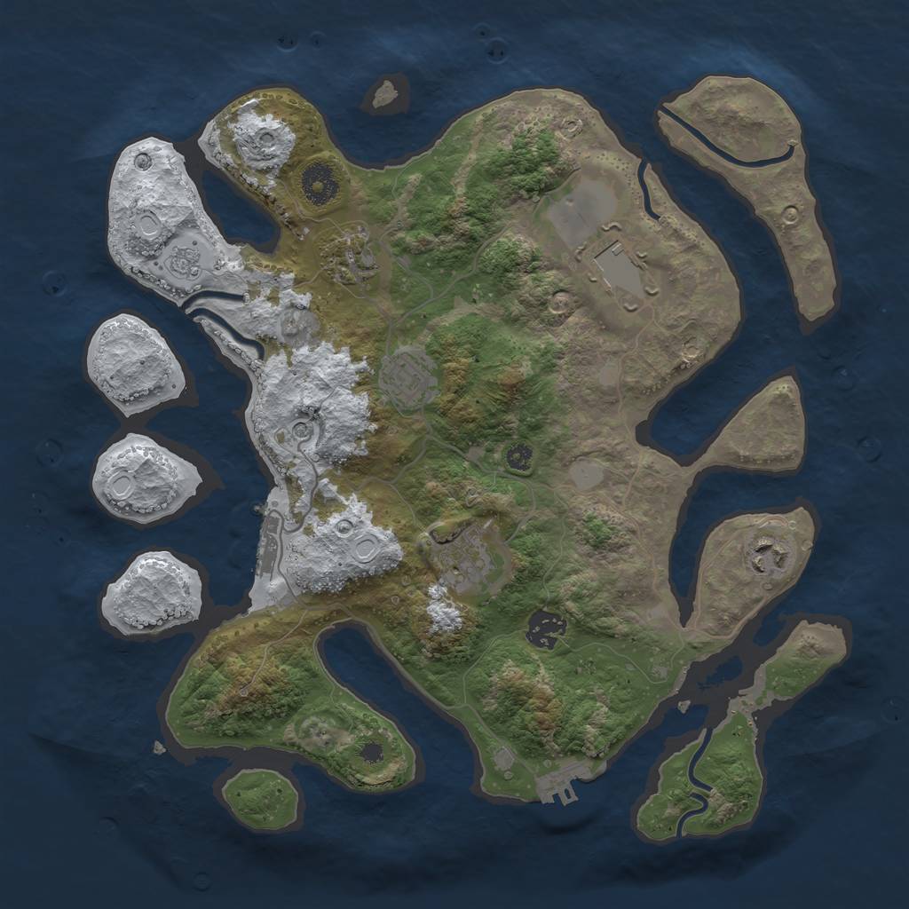 Rust Map: Procedural Map, Size: 3500, Seed: 4429016, 15 Monuments