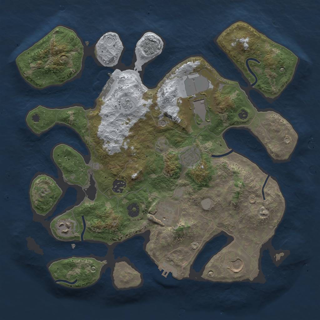 Rust Map: Procedural Map, Size: 3500, Seed: 2816733, 16 Monuments