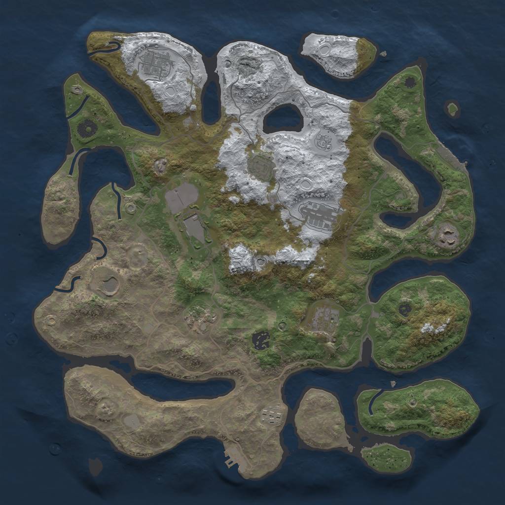 Rust Map: Procedural Map, Size: 4000, Seed: 4461807, 19 Monuments