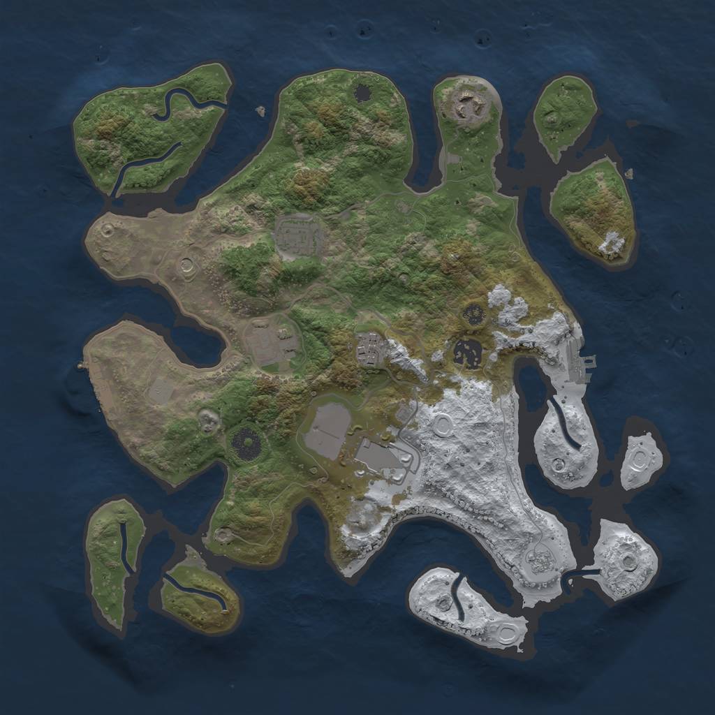 Rust Map: Procedural Map, Size: 3500, Seed: 4817444, 15 Monuments