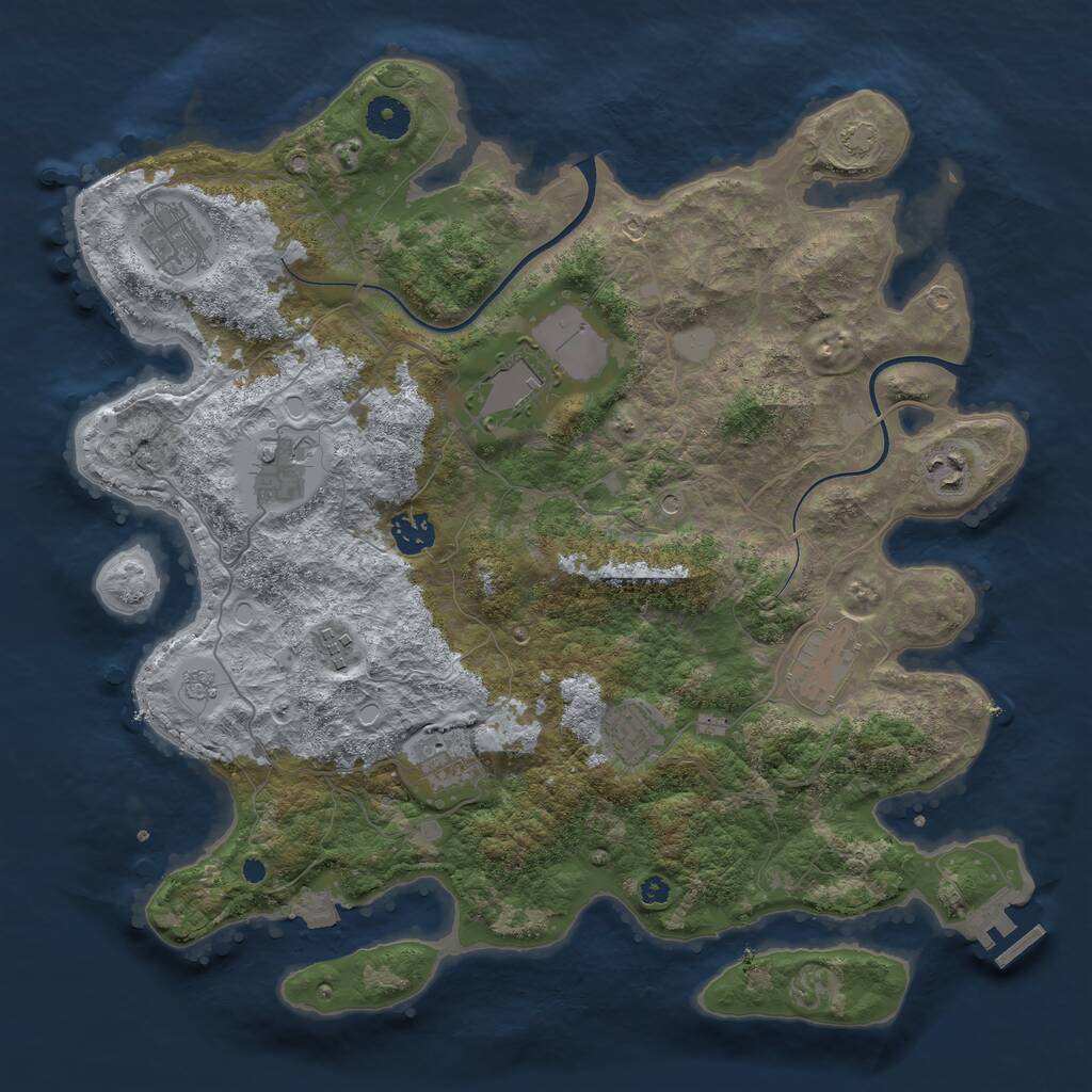 Rust Map: Procedural Map, Size: 3800, Seed: 4362908, 14 Monuments