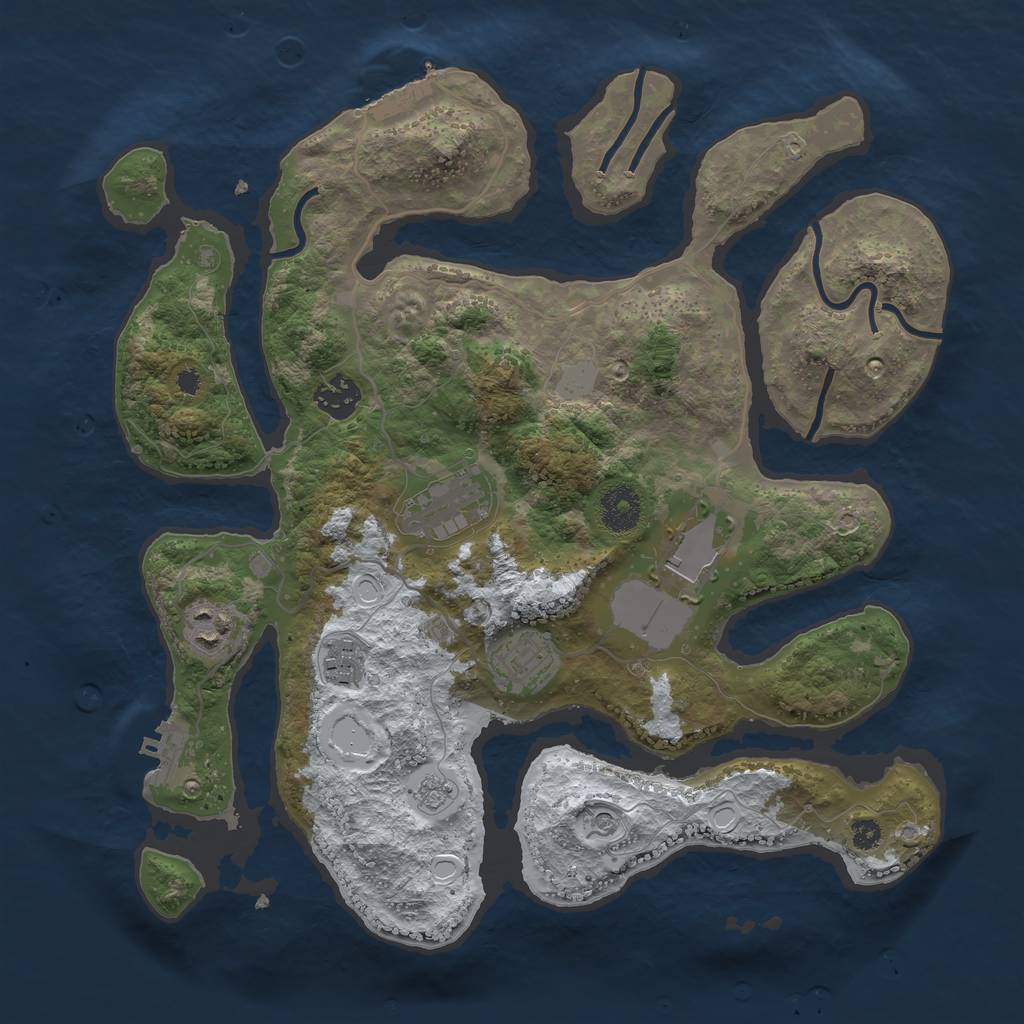 Rust Map: Procedural Map, Size: 3500, Seed: 2678326, 15 Monuments