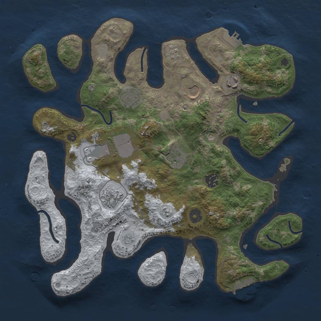 Rust Map: Procedural Map, Size: 3500, Seed: 6280588, 17 Monuments
