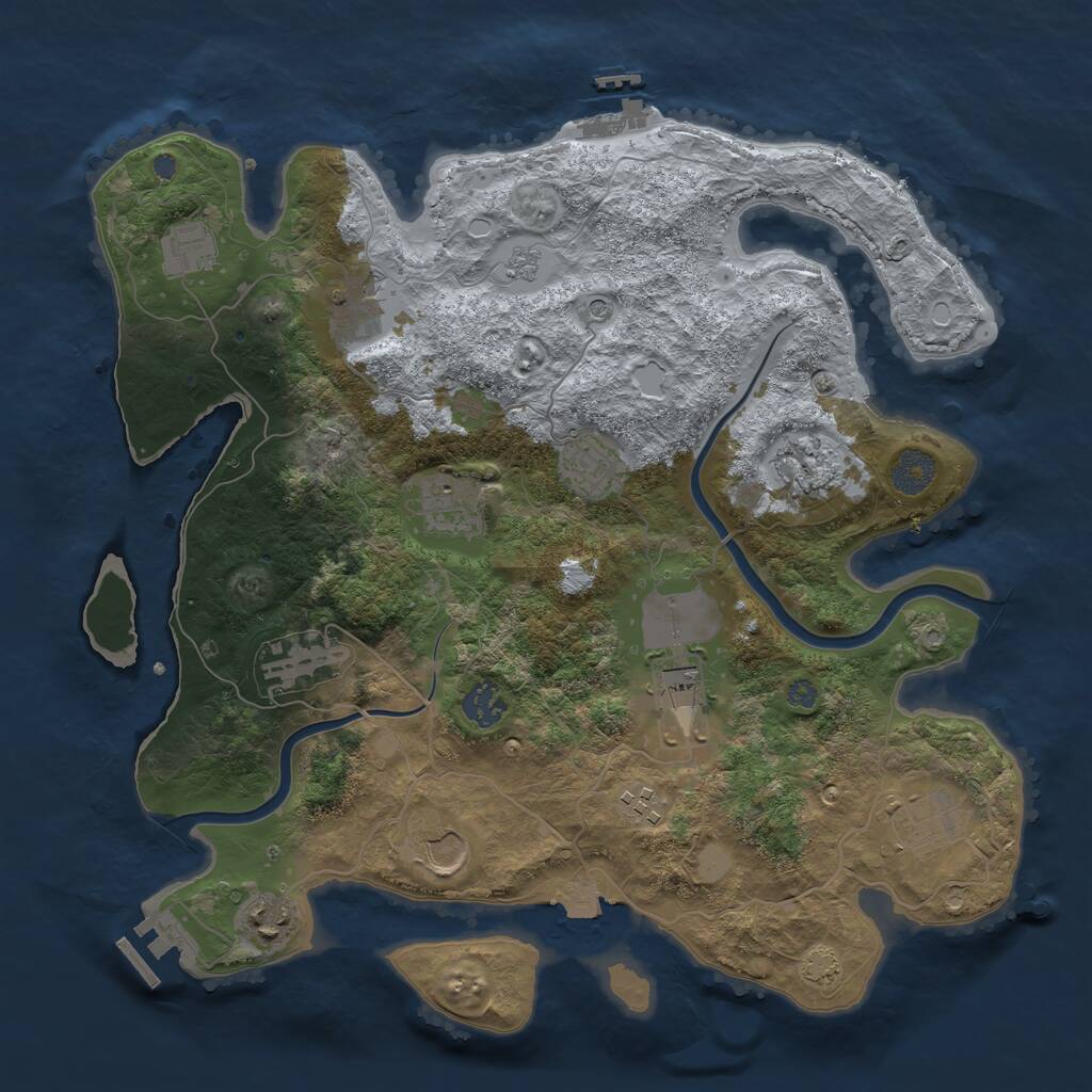 Rust Map: Procedural Map, Size: 3700, Seed: 4905698, 19 Monuments