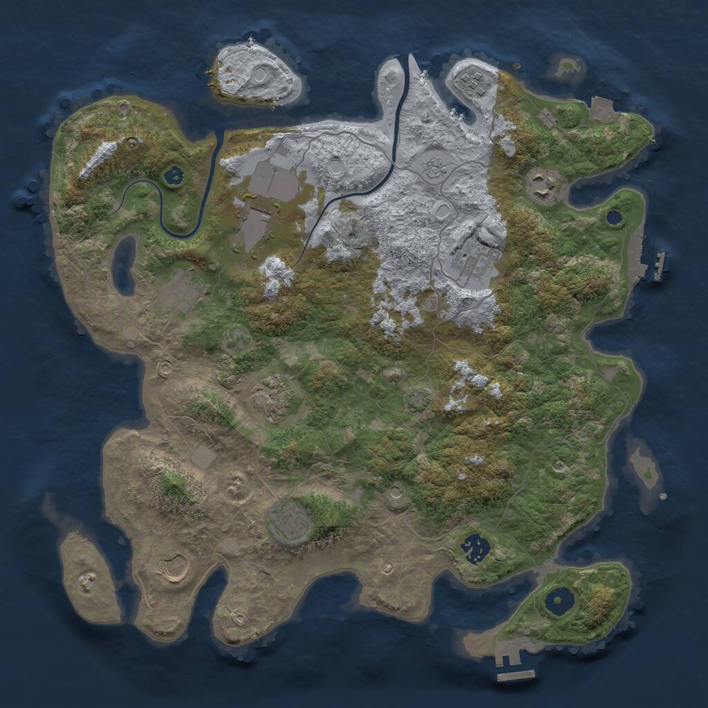 Rust Map: Procedural Map, Size: 3800, Seed: 1693756, 15 Monuments