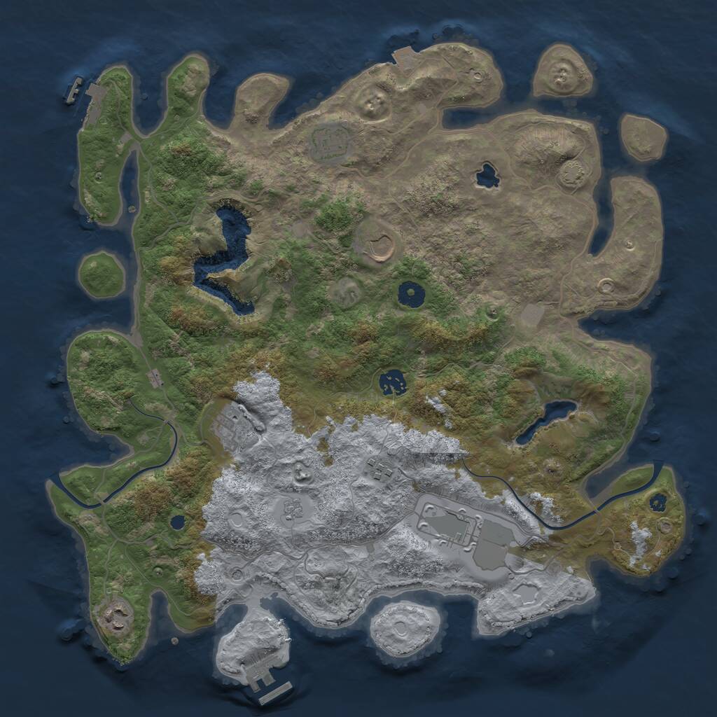 Rust Map: Procedural Map, Size: 4000, Seed: 1808086000, 13 Monuments