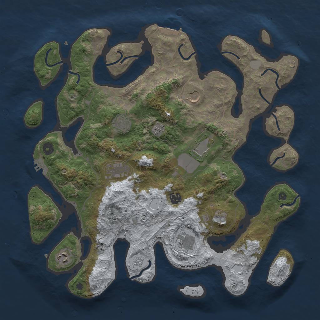 Rust Map: Procedural Map, Size: 4000, Seed: 3546502, 17 Monuments