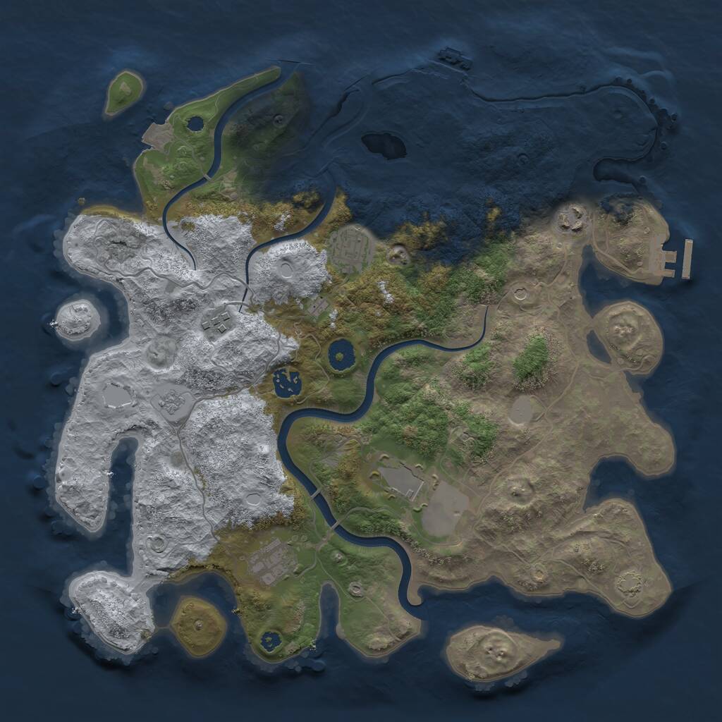 Rust Map: Procedural Map, Size: 3700, Seed: 6425833, 12 Monuments