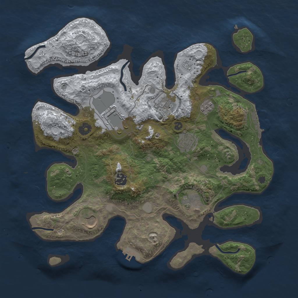Rust Map: Procedural Map, Size: 3550, Seed: 922585, 15 Monuments