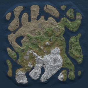 Thumbnail Rust Map: Procedural Map, Size: 4500, Seed: 114514, 20 Monuments