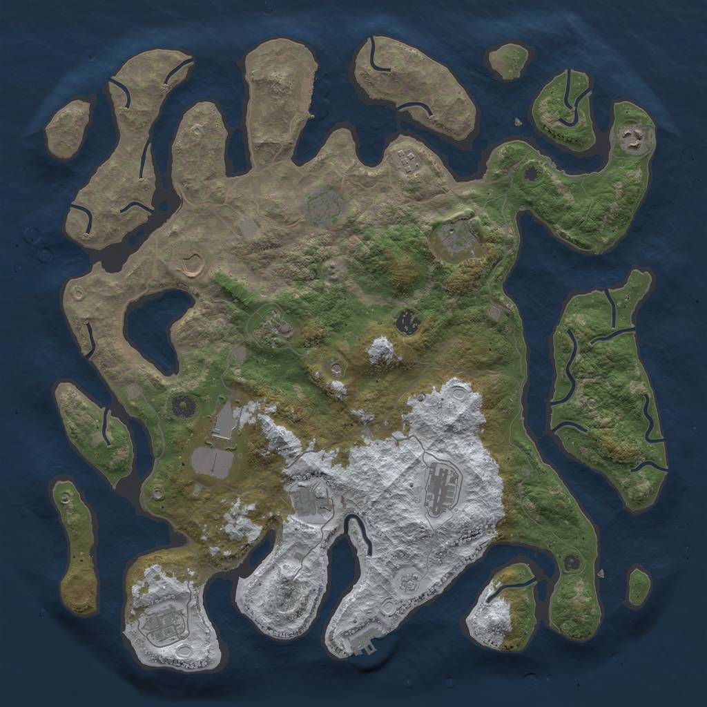 Rust Map: Procedural Map, Size: 4500, Seed: 114514, 20 Monuments