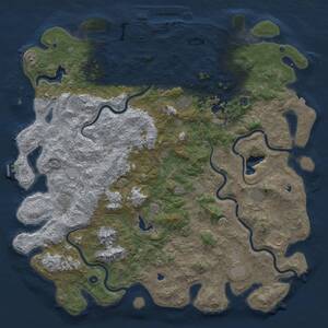 Thumbnail Rust Map: Procedural Map, Size: 6000, Seed: 1539364584, 17 Monuments