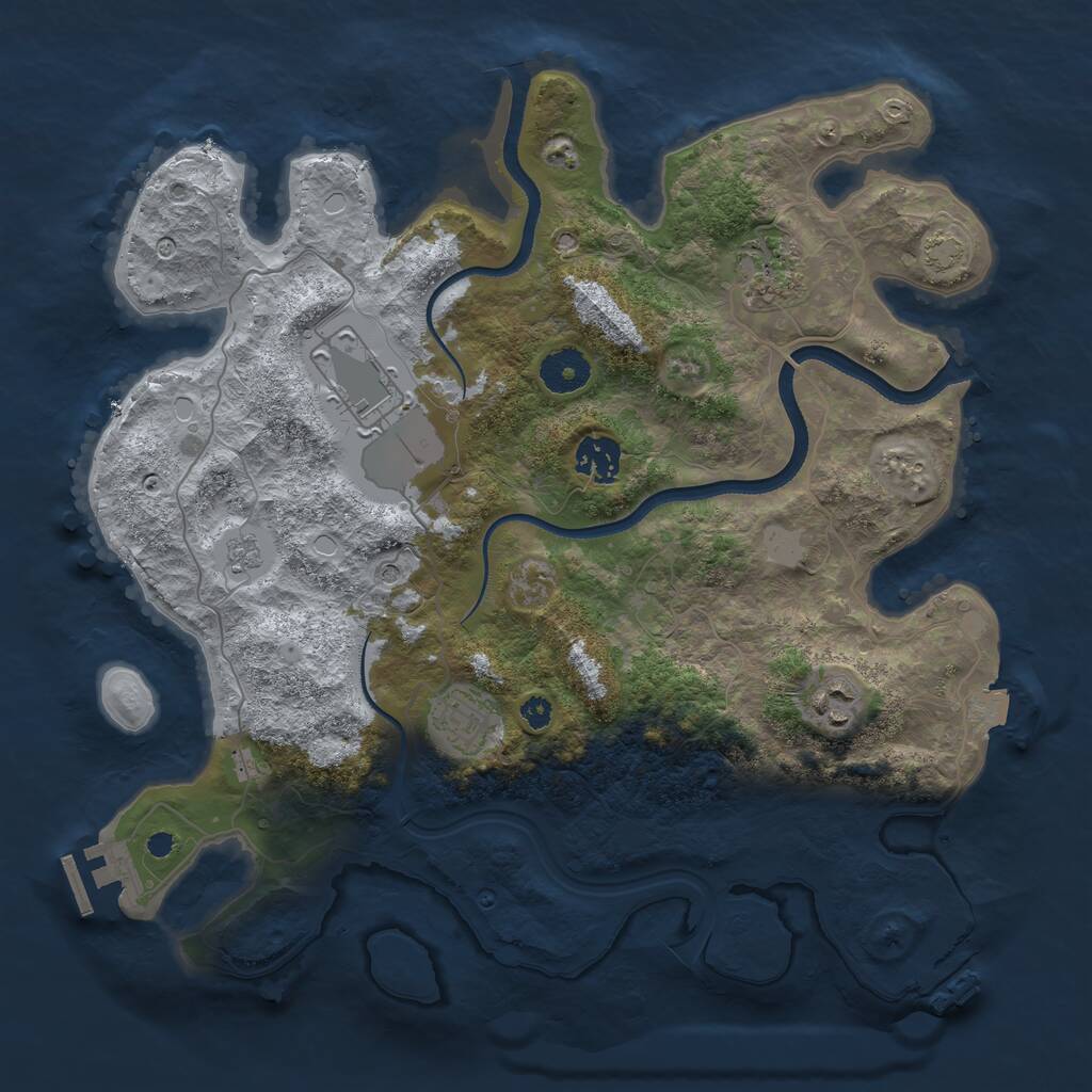 Rust Map: Procedural Map, Size: 3500, Seed: 2368381, 11 Monuments