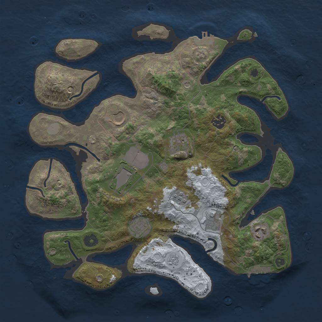 Rust Map: Procedural Map, Size: 3500, Seed: 97494, 17 Monuments