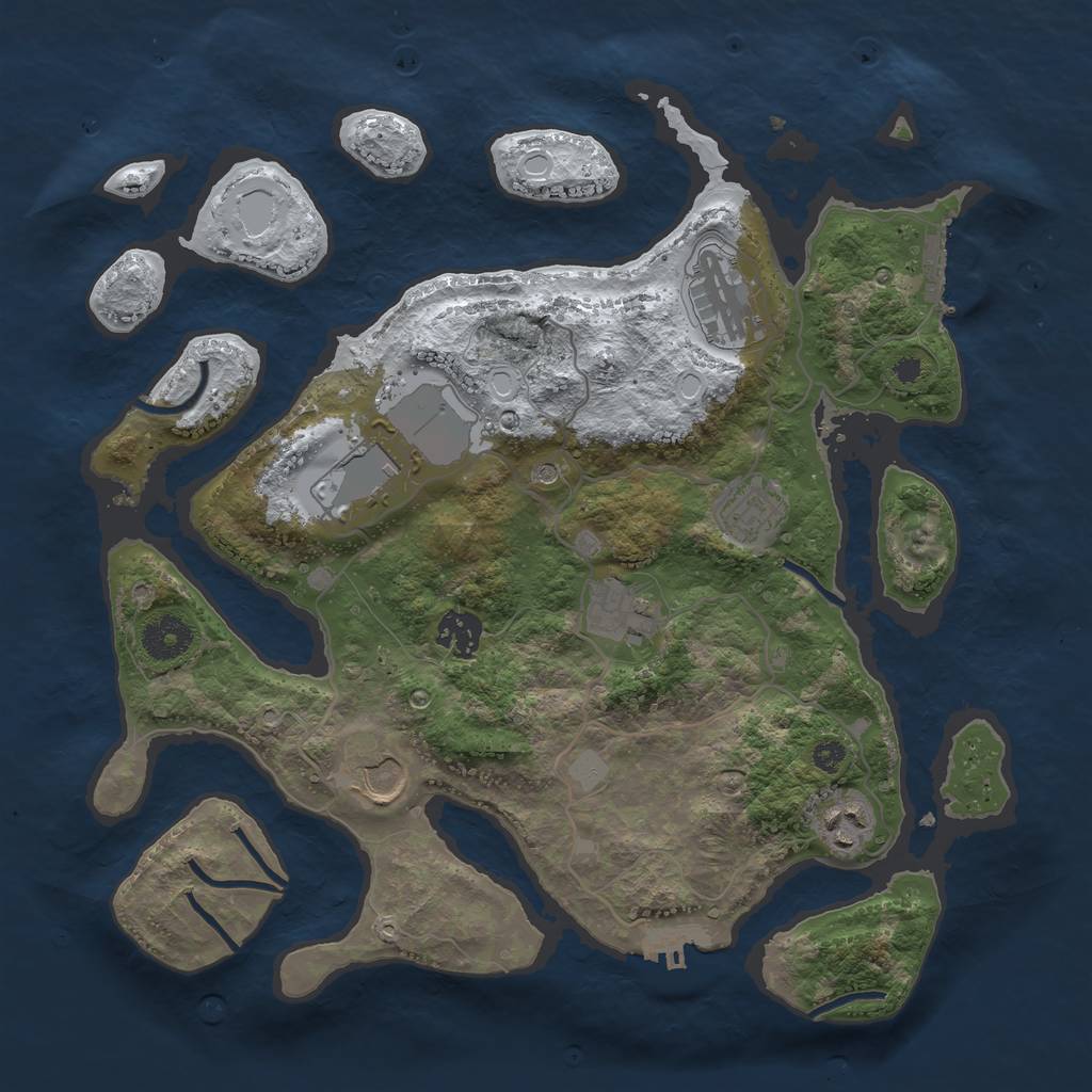 Rust Map: Procedural Map, Size: 3500, Seed: 5810364, 15 Monuments