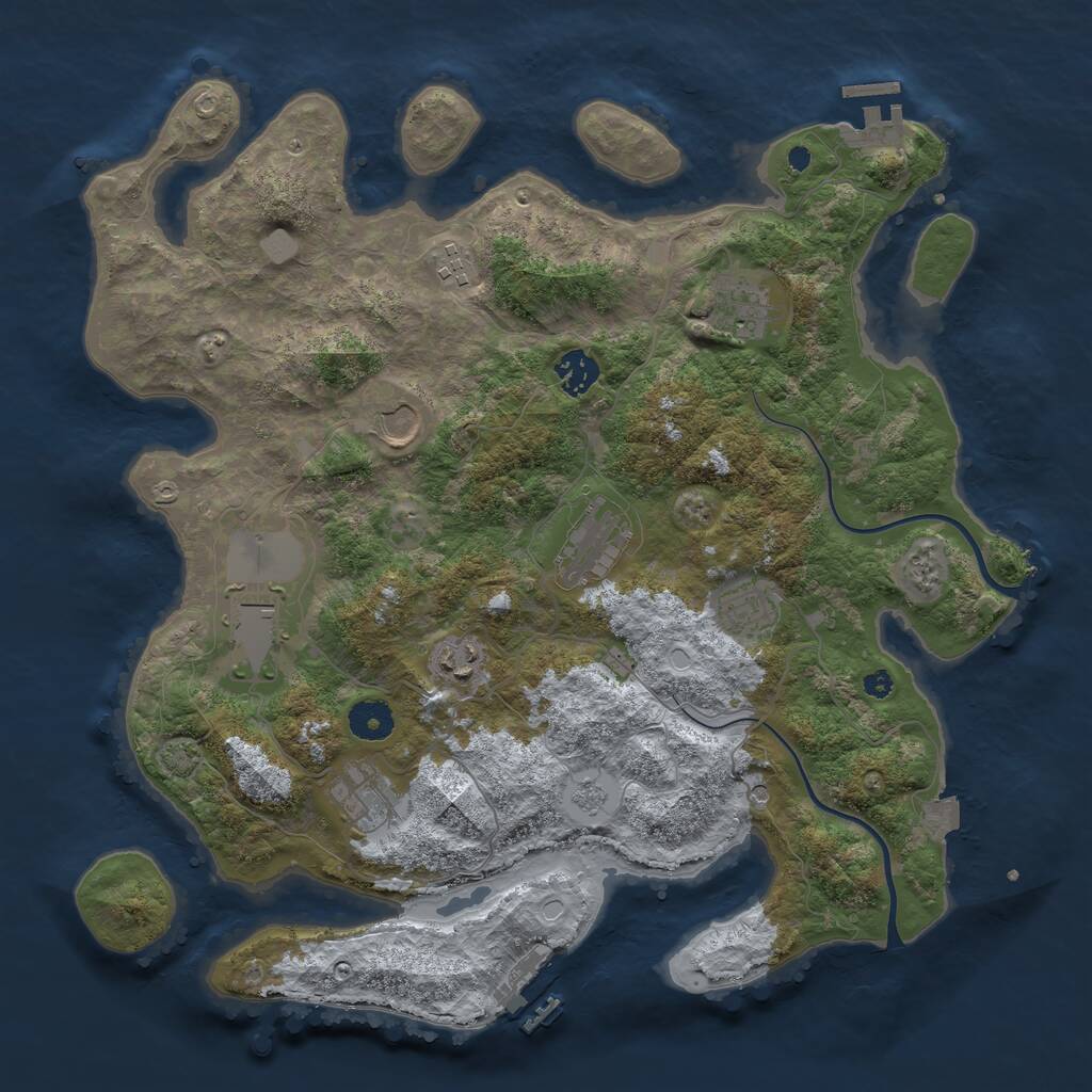 Rust Map: Procedural Map, Size: 3800, Seed: 953134, 15 Monuments