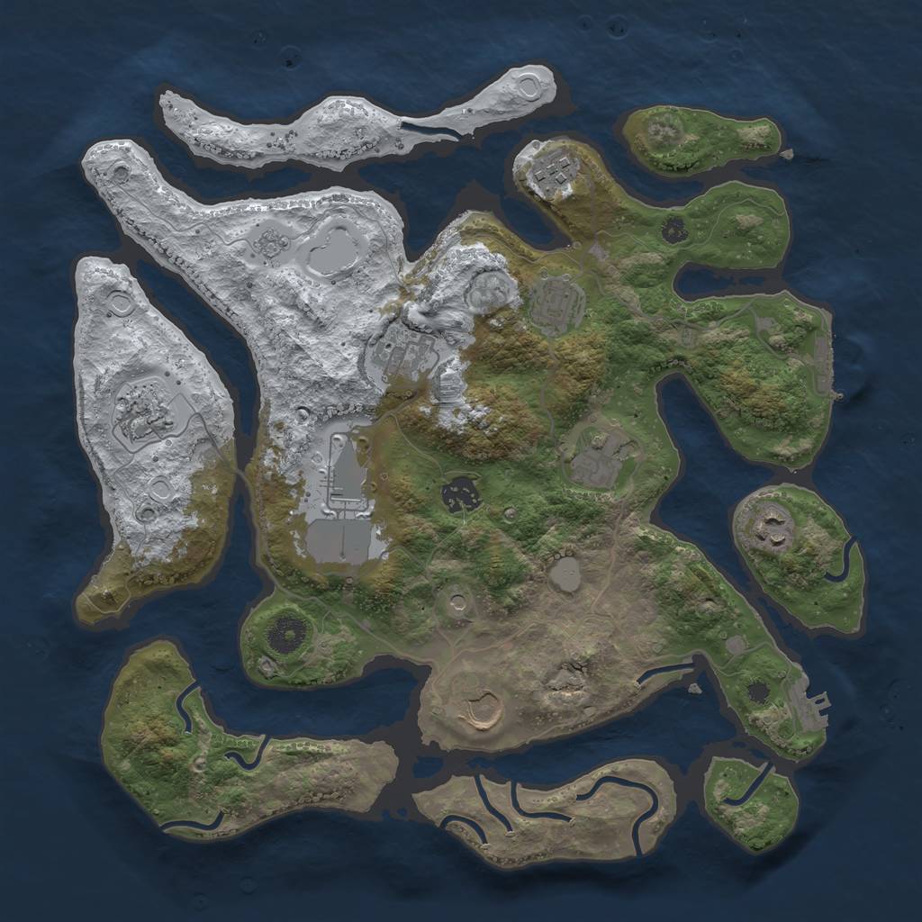 Rust Map: Procedural Map, Size: 3700, Seed: 5112678, 18 Monuments