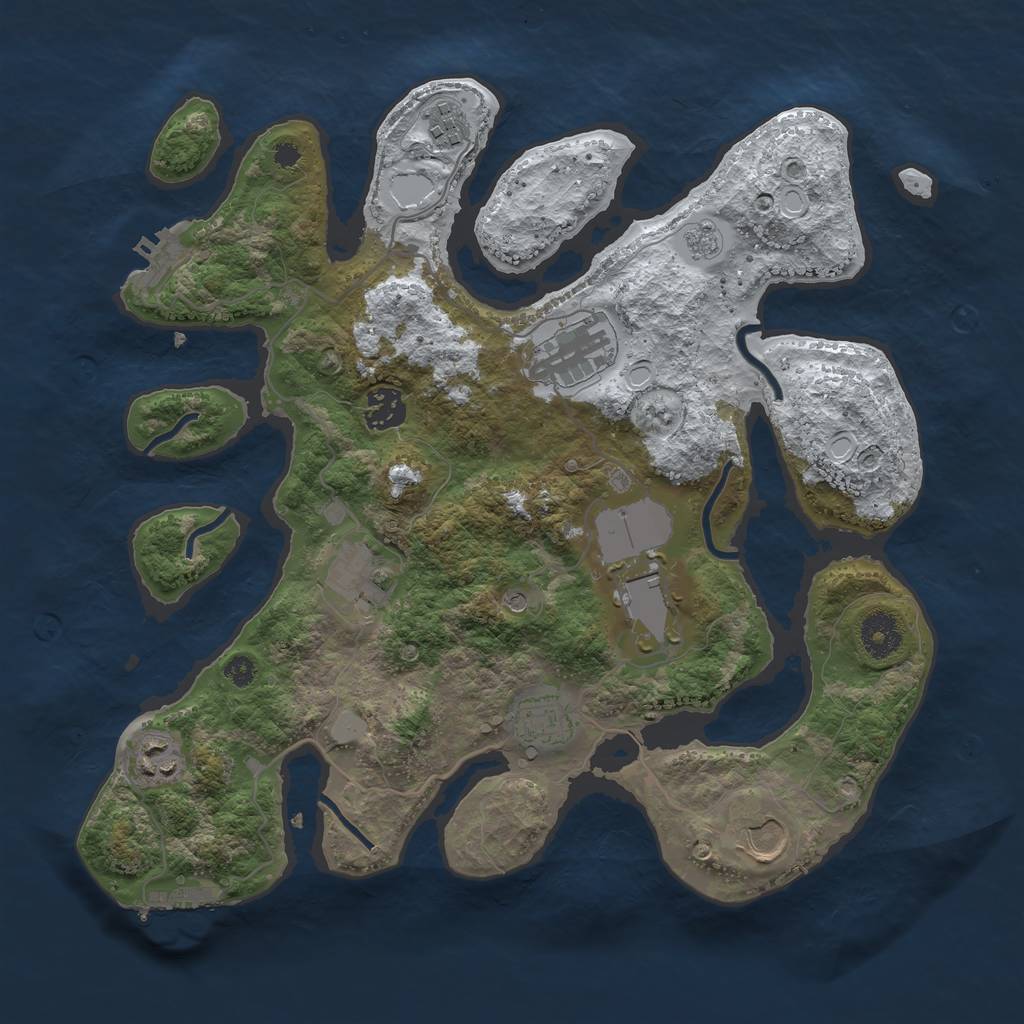 Rust Map: Procedural Map, Size: 3550, Seed: 479264, 17 Monuments