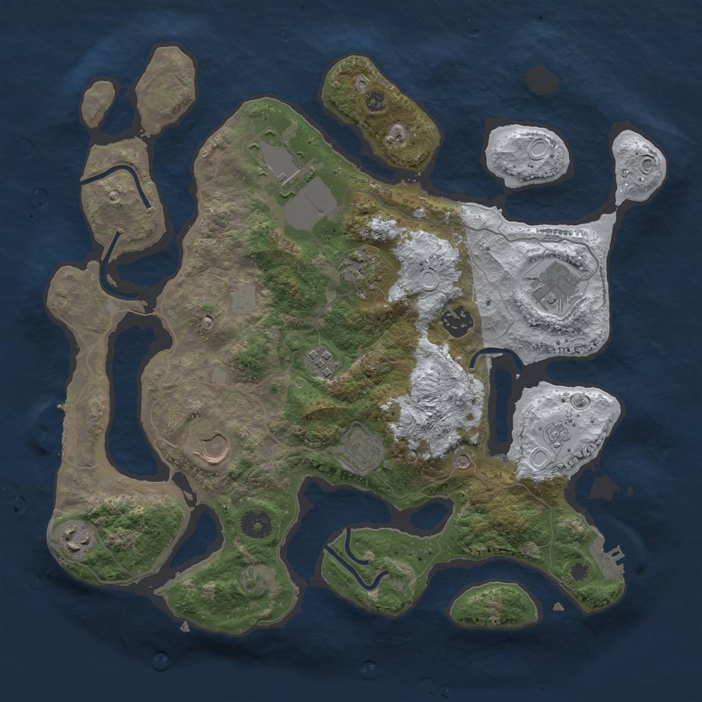Rust Map: Procedural Map, Size: 3500, Seed: 1726032, 17 Monuments
