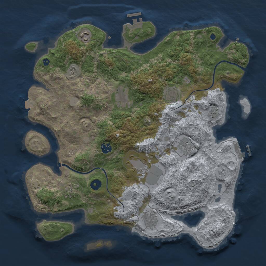 Rust Map: Procedural Map, Size: 3750, Seed: 6372840, 15 Monuments