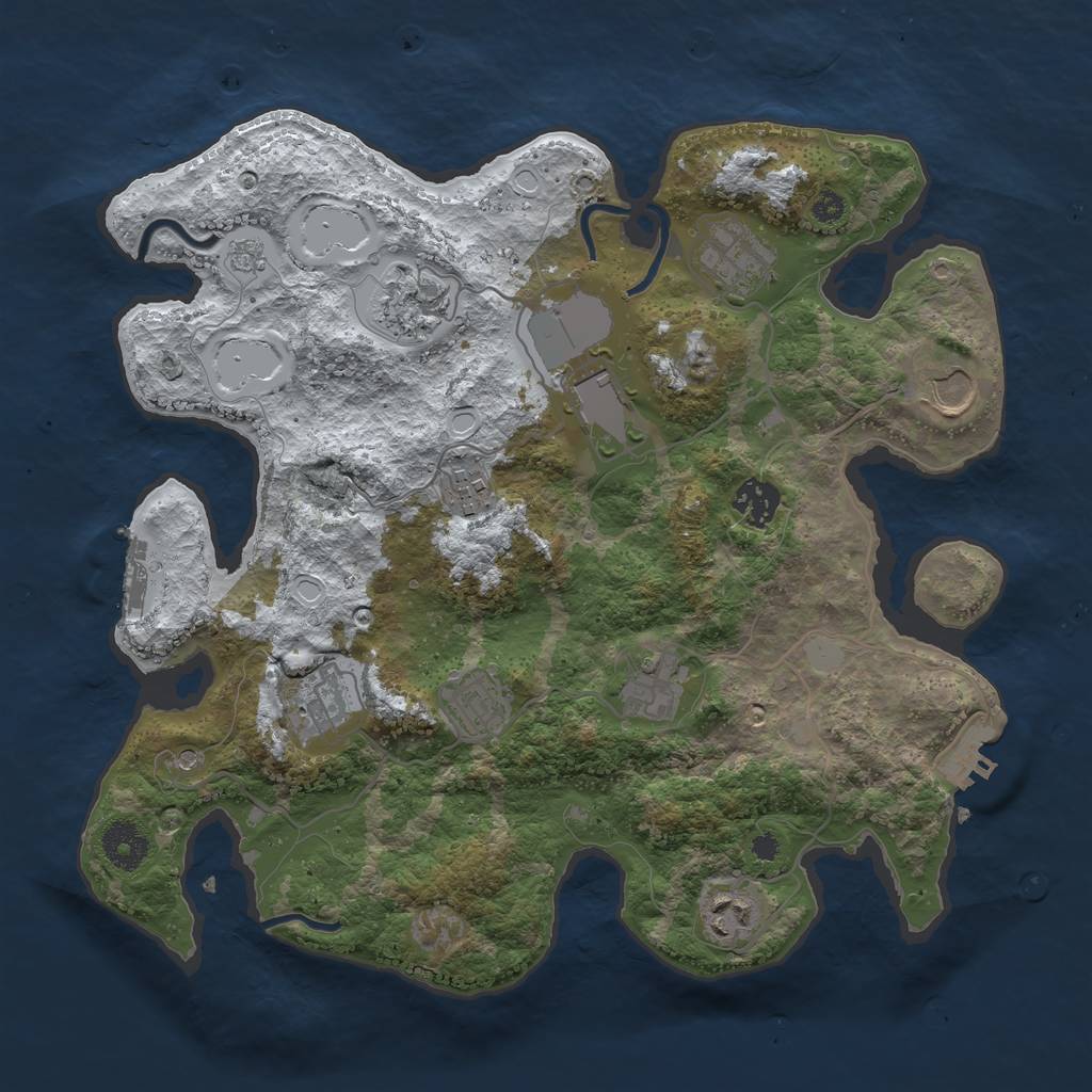 Rust Map: Procedural Map, Size: 3500, Seed: 2665134, 19 Monuments