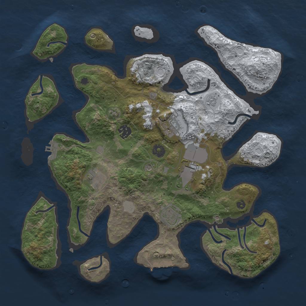 Rust Map: Procedural Map, Size: 3500, Seed: 6204119, 14 Monuments