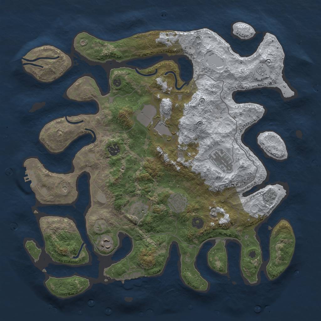 Rust Map: Procedural Map, Size: 4000, Seed: 179416, 16 Monuments