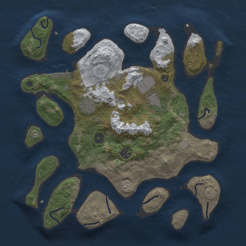 Rust Map: Procedural Map, Size: 3550, Seed: 159202, 12 Monuments