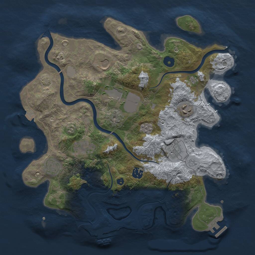 Rust Map: Procedural Map, Size: 3500, Seed: 5084755, 14 Monuments