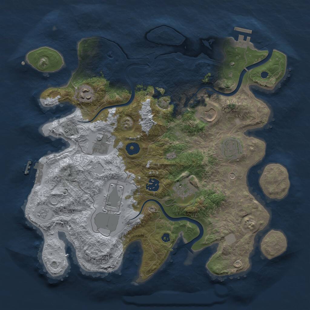 Rust Map: Procedural Map, Size: 3500, Seed: 4792863, 14 Monuments