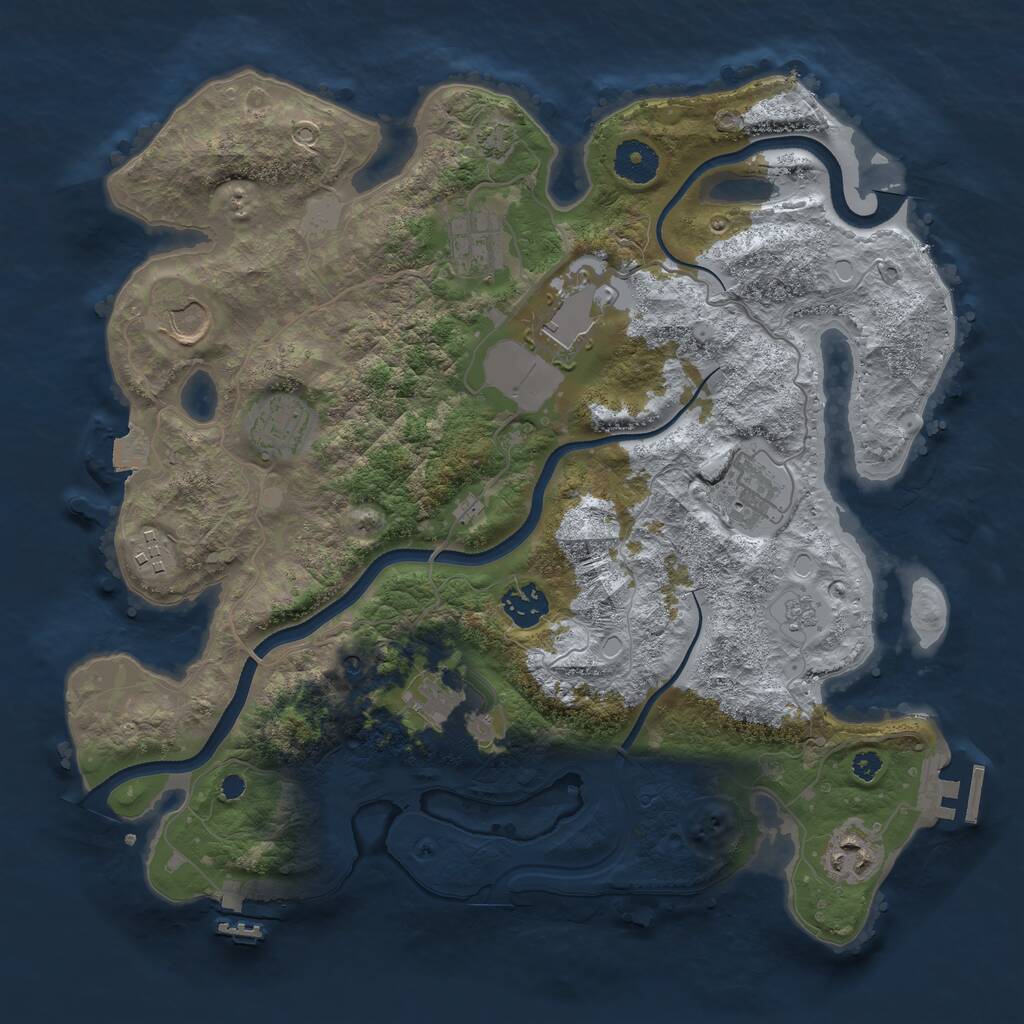 Rust Map: Procedural Map, Size: 3550, Seed: 78886, 15 Monuments