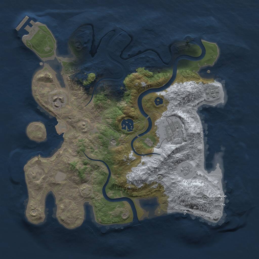 Rust Map: Procedural Map, Size: 3000, Seed: 589898, 9 Monuments