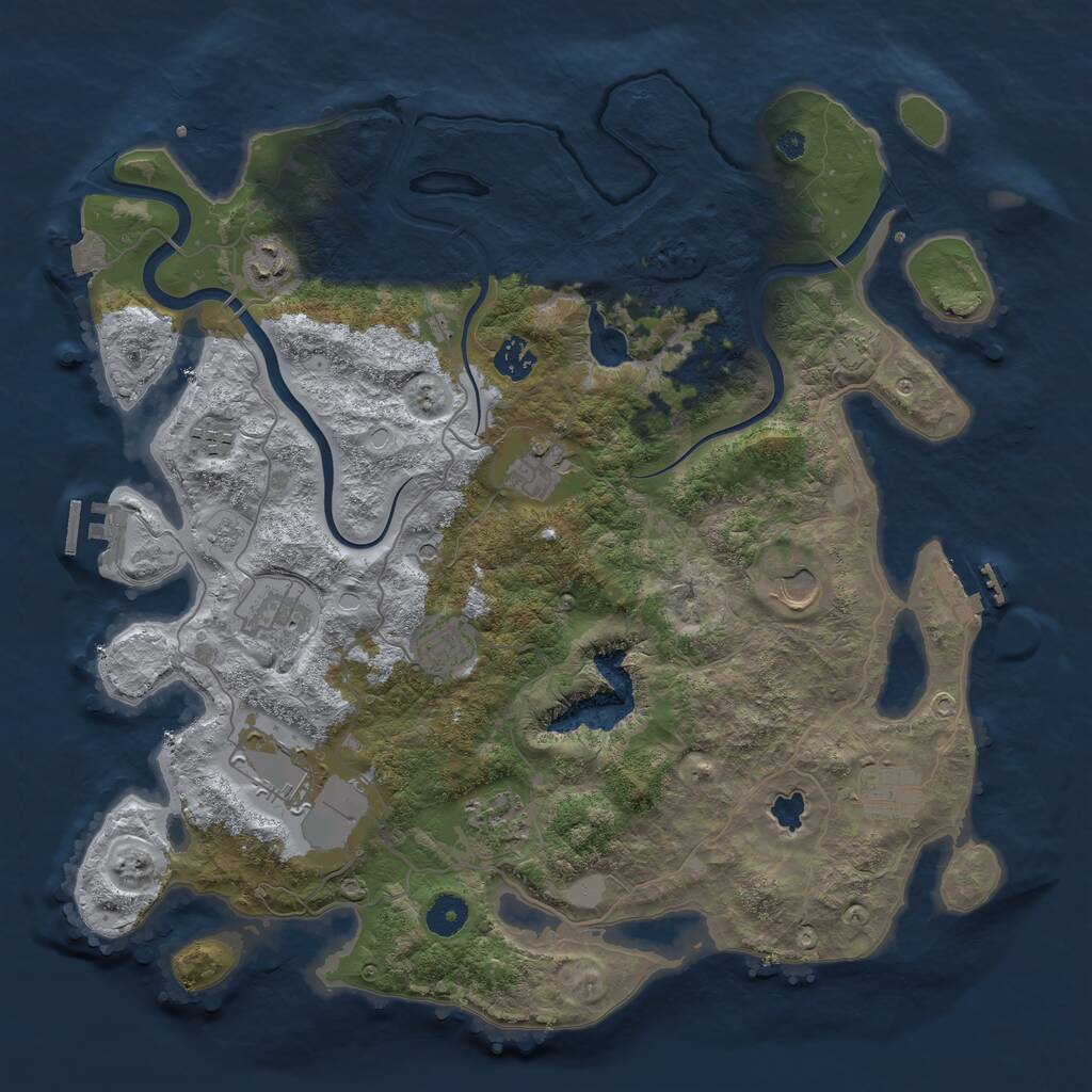 Rust Map: Procedural Map, Size: 4000, Seed: 816793, 16 Monuments