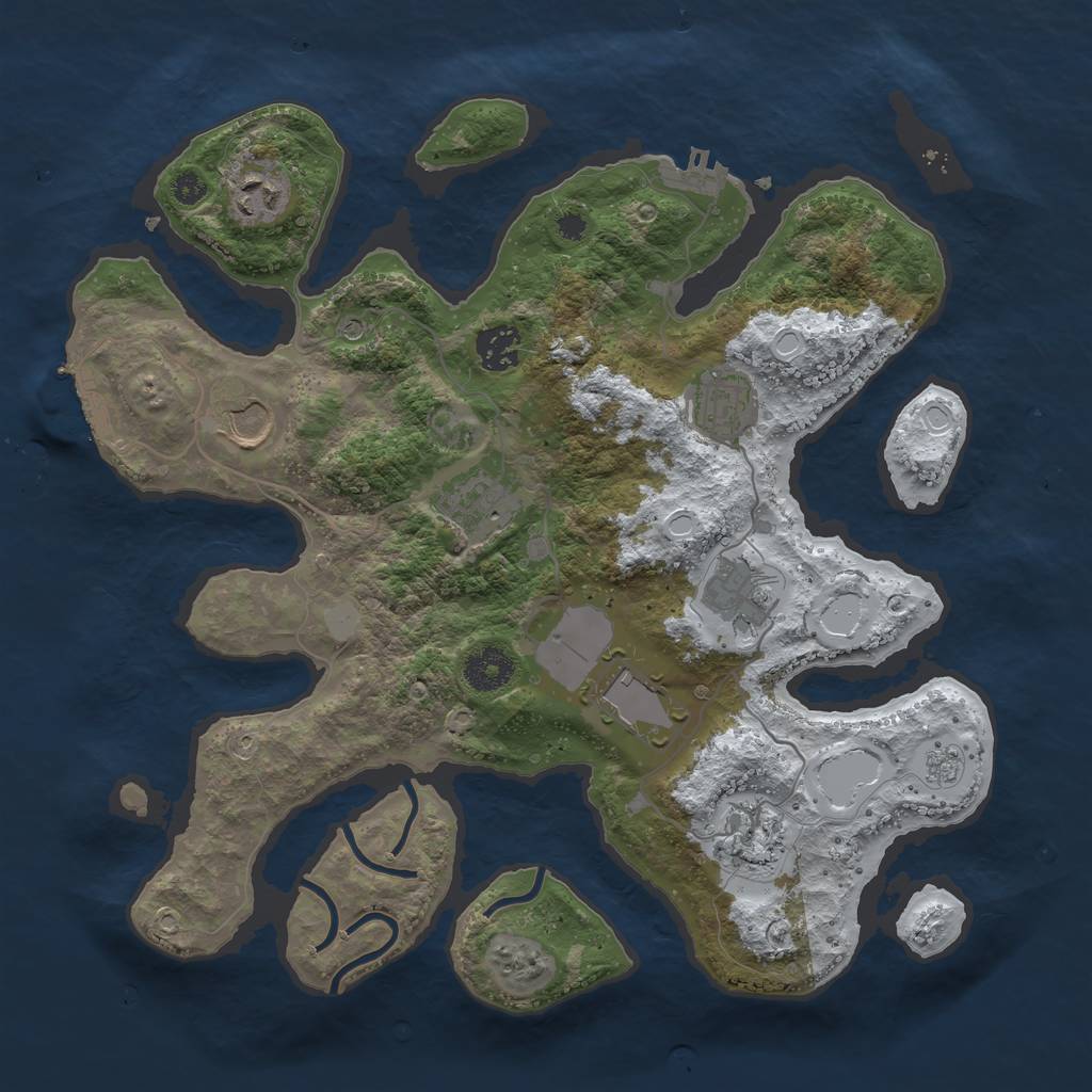 Rust Map: Procedural Map, Size: 3500, Seed: 1159972, 17 Monuments