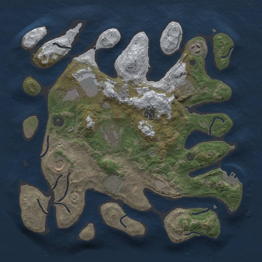 Rust Map: Procedural Map, Size: 3500, Seed: 6084670, 15 Monuments