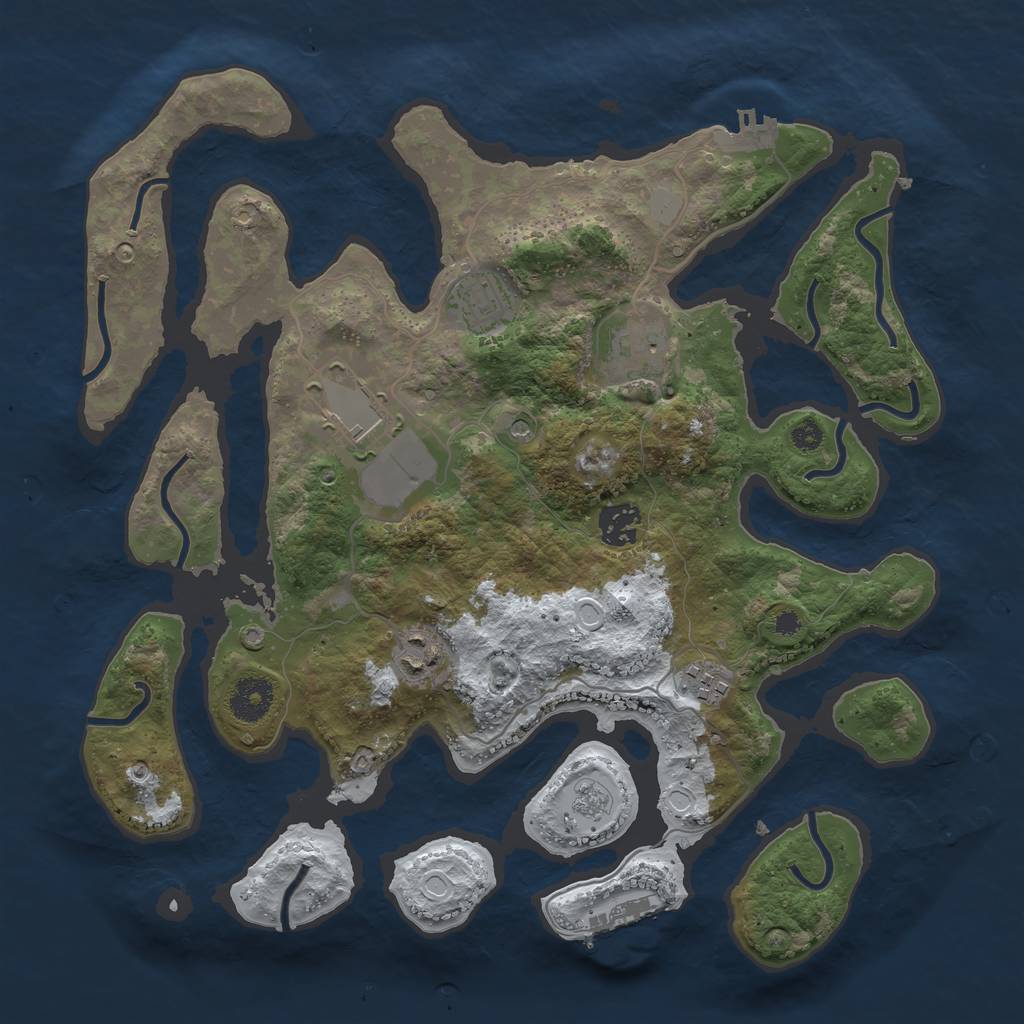 Rust Map: Procedural Map, Size: 3500, Seed: 1579685, 15 Monuments