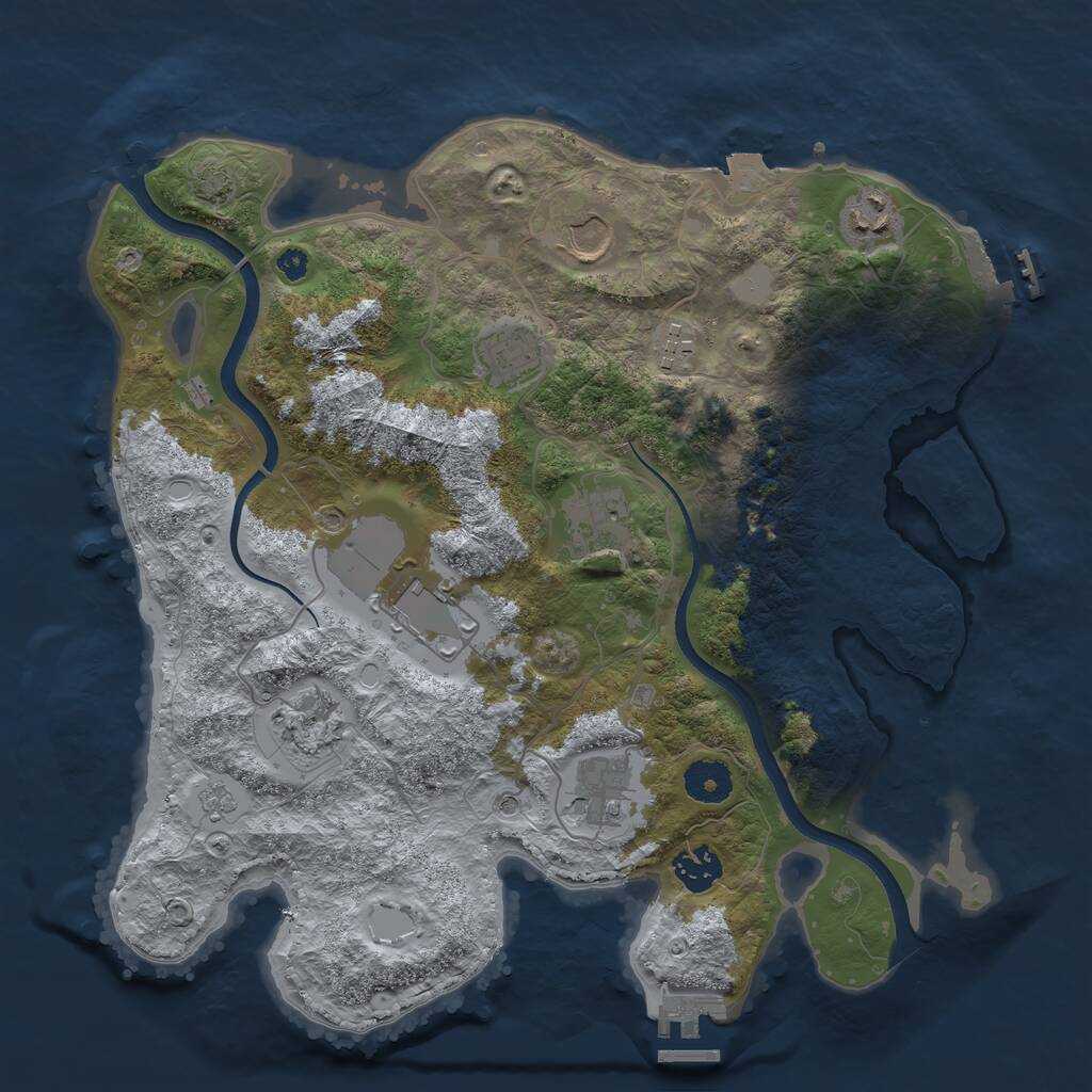 Rust Map: Procedural Map, Size: 3550, Seed: 931558, 15 Monuments