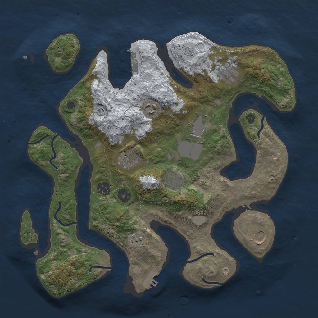 Rust Map: Procedural Map, Size: 3550, Seed: 742668, 17 Monuments