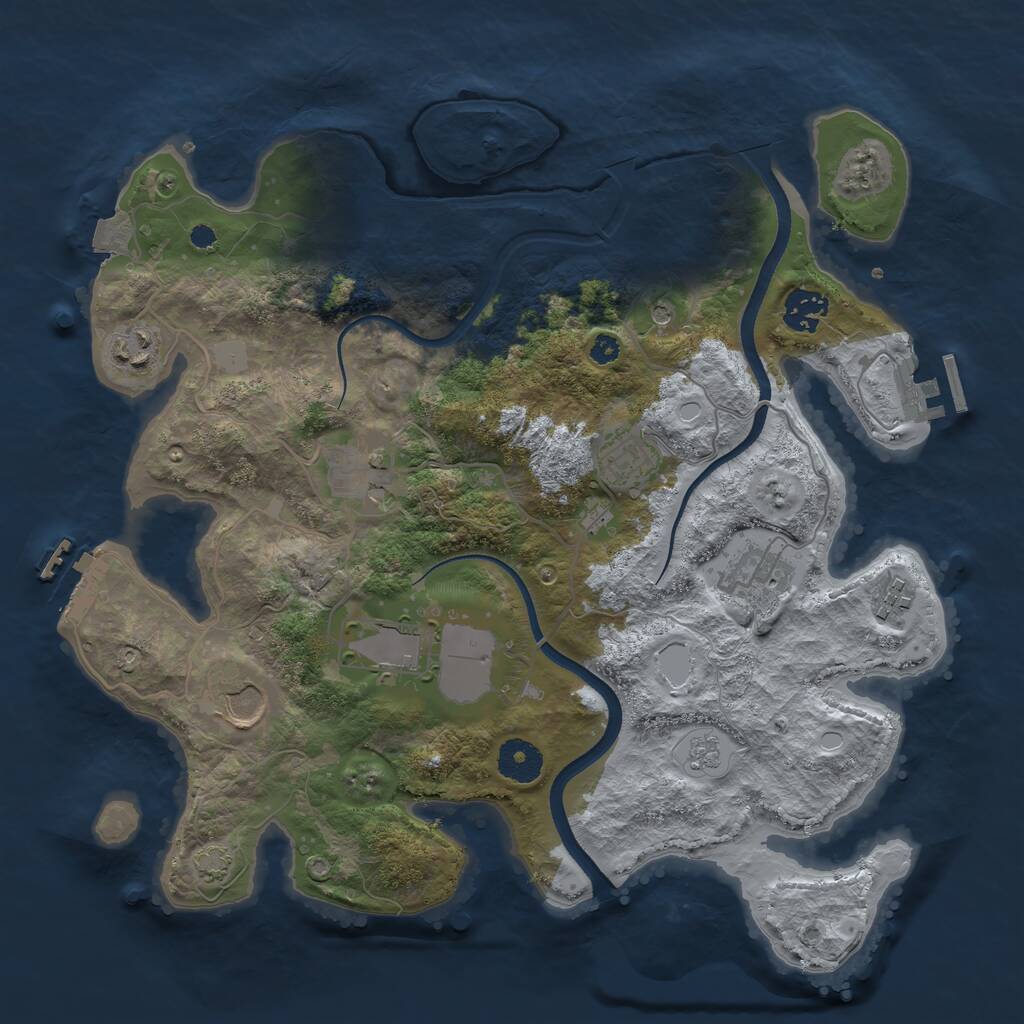 Rust Map: Procedural Map, Size: 3500, Seed: 5662578, 14 Monuments