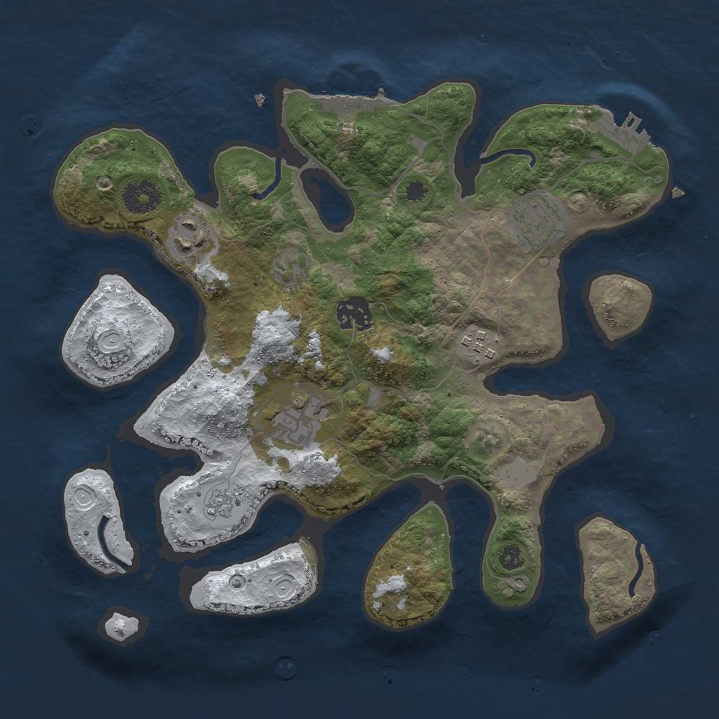 Rust Map: Procedural Map, Size: 3000, Seed: 1298280455, 13 Monuments