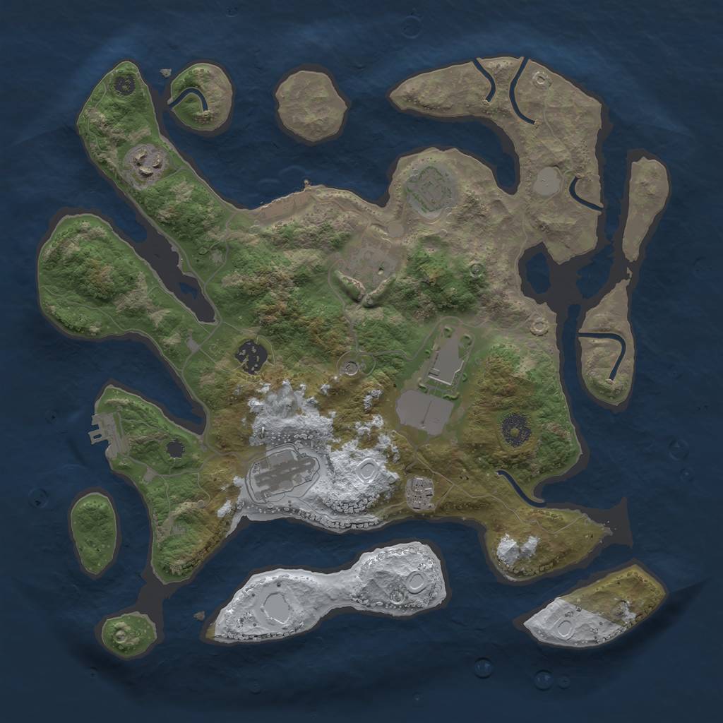 Rust Map: Procedural Map, Size: 3500, Seed: 2018165, 15 Monuments