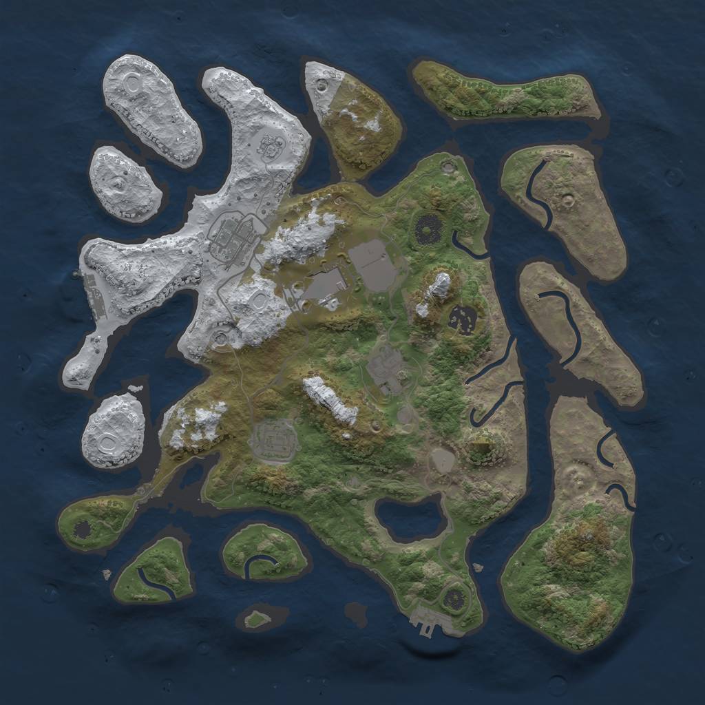 Rust Map: Procedural Map, Size: 3550, Seed: 136988, 14 Monuments