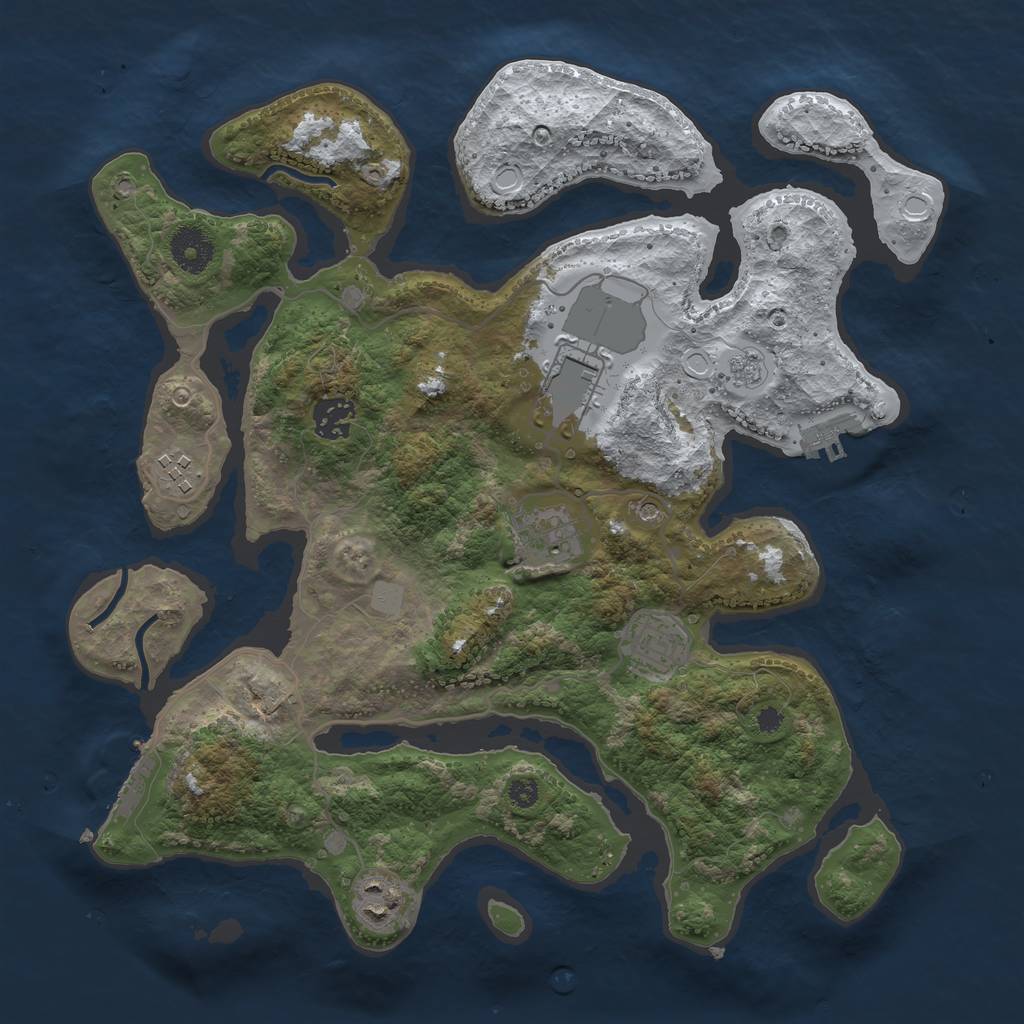 Rust Map: Procedural Map, Size: 3500, Seed: 6127677, 15 Monuments