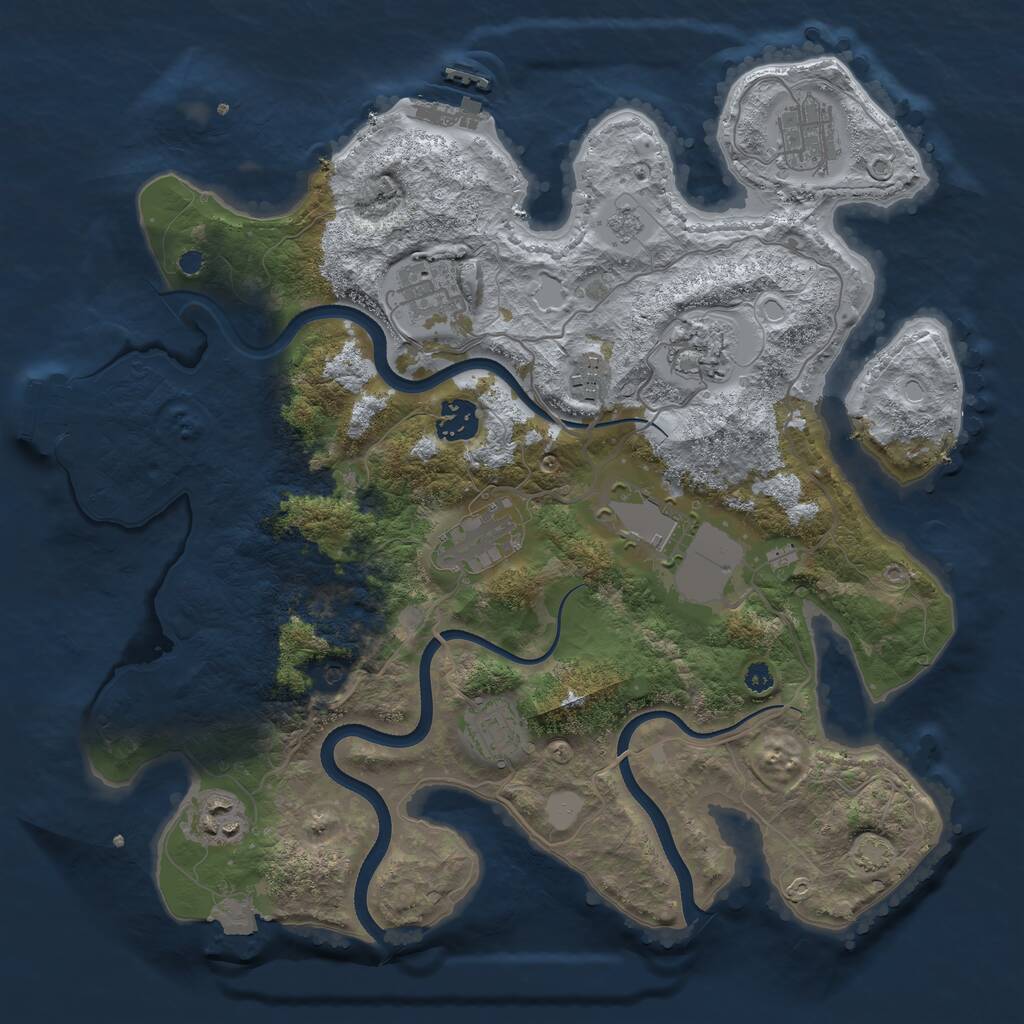 Rust Map: Procedural Map, Size: 3550, Seed: 139519, 15 Monuments