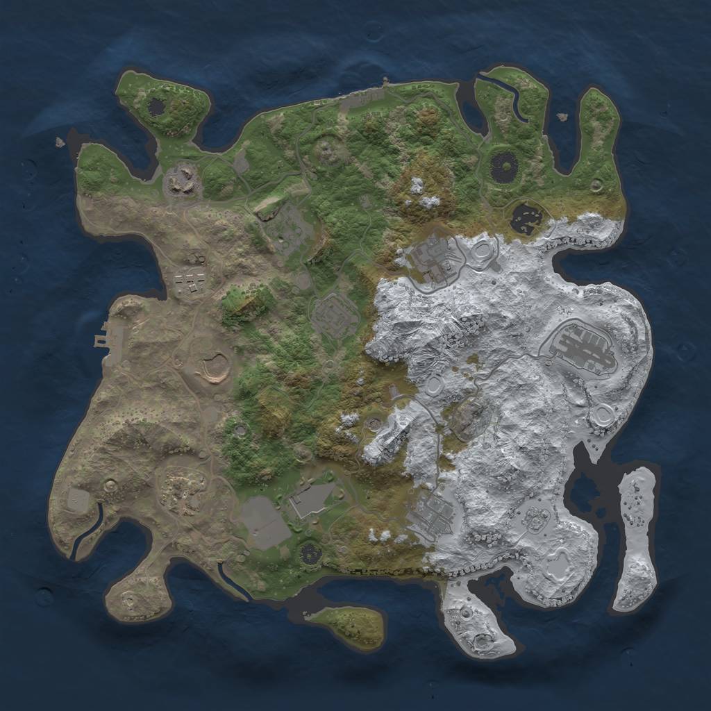 Rust Map: Procedural Map, Size: 3550, Seed: 544181, 20 Monuments