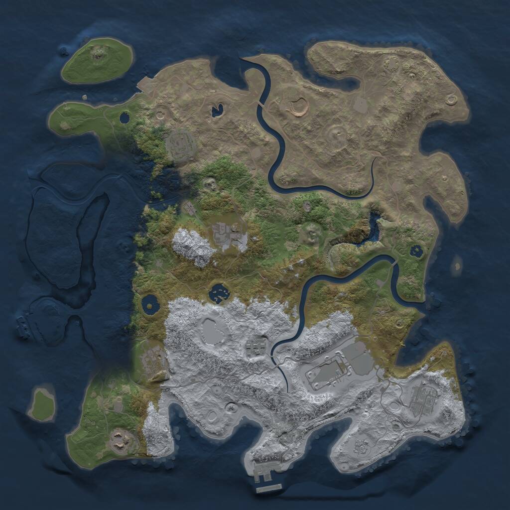 Rust Map: Procedural Map, Size: 4000, Seed: 349327, 15 Monuments