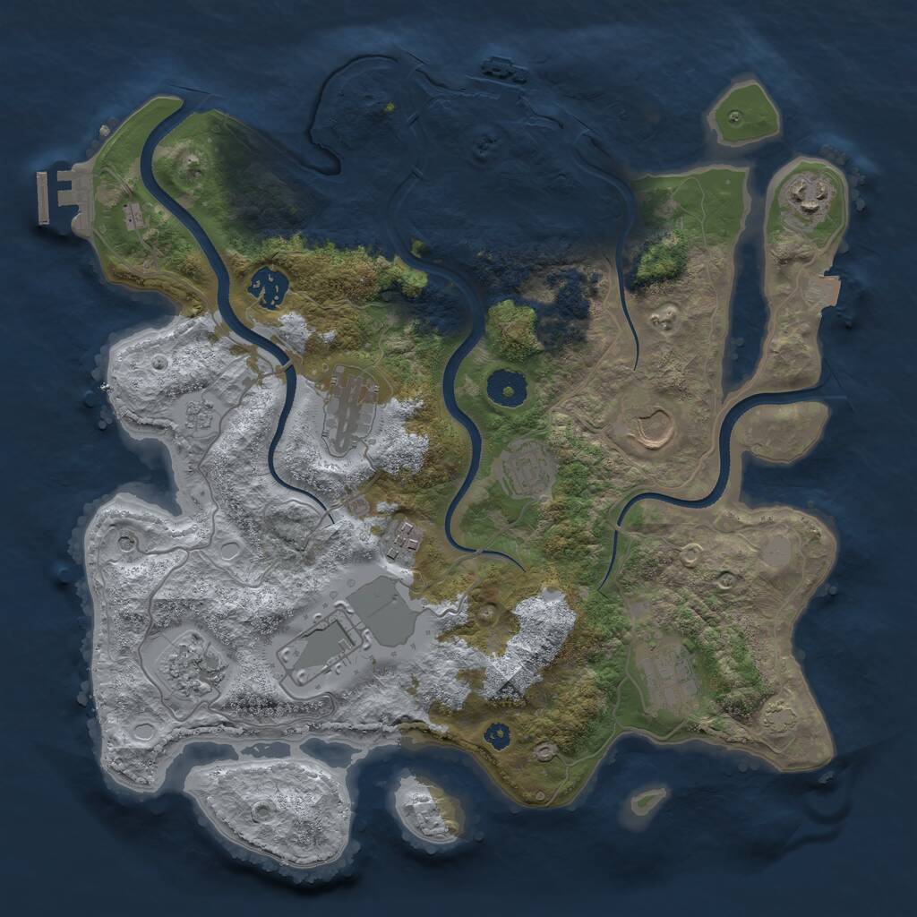 Rust Map: Procedural Map, Size: 3500, Seed: 5293002, 15 Monuments