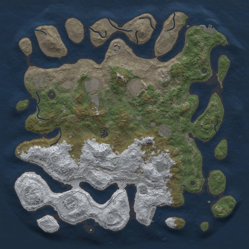 Rust Map: Procedural Map, Size: 4500, Seed: 95818261, 18 Monuments