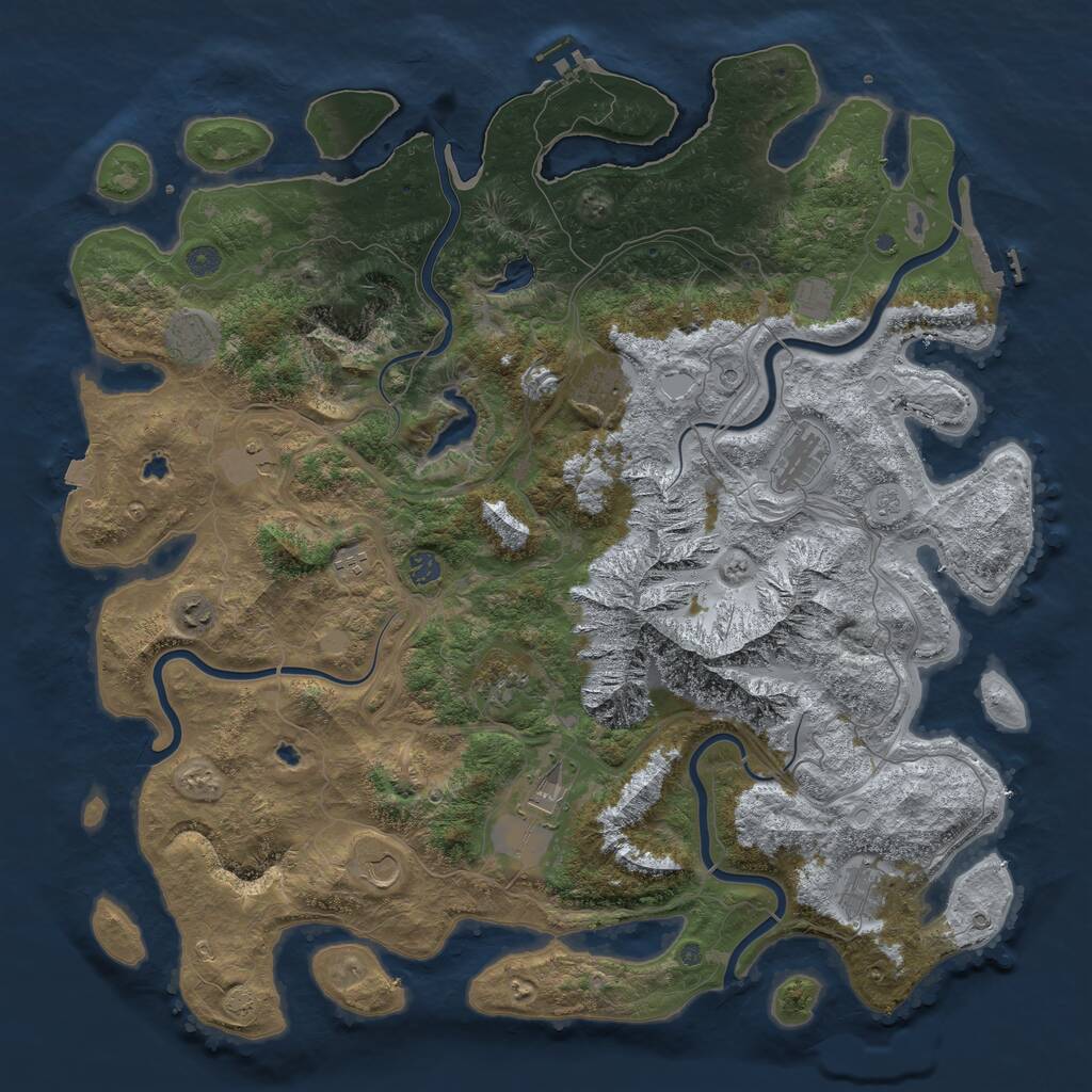 Rust Map: Procedural Map, Size: 5000, Seed: 86858517, 19 Monuments