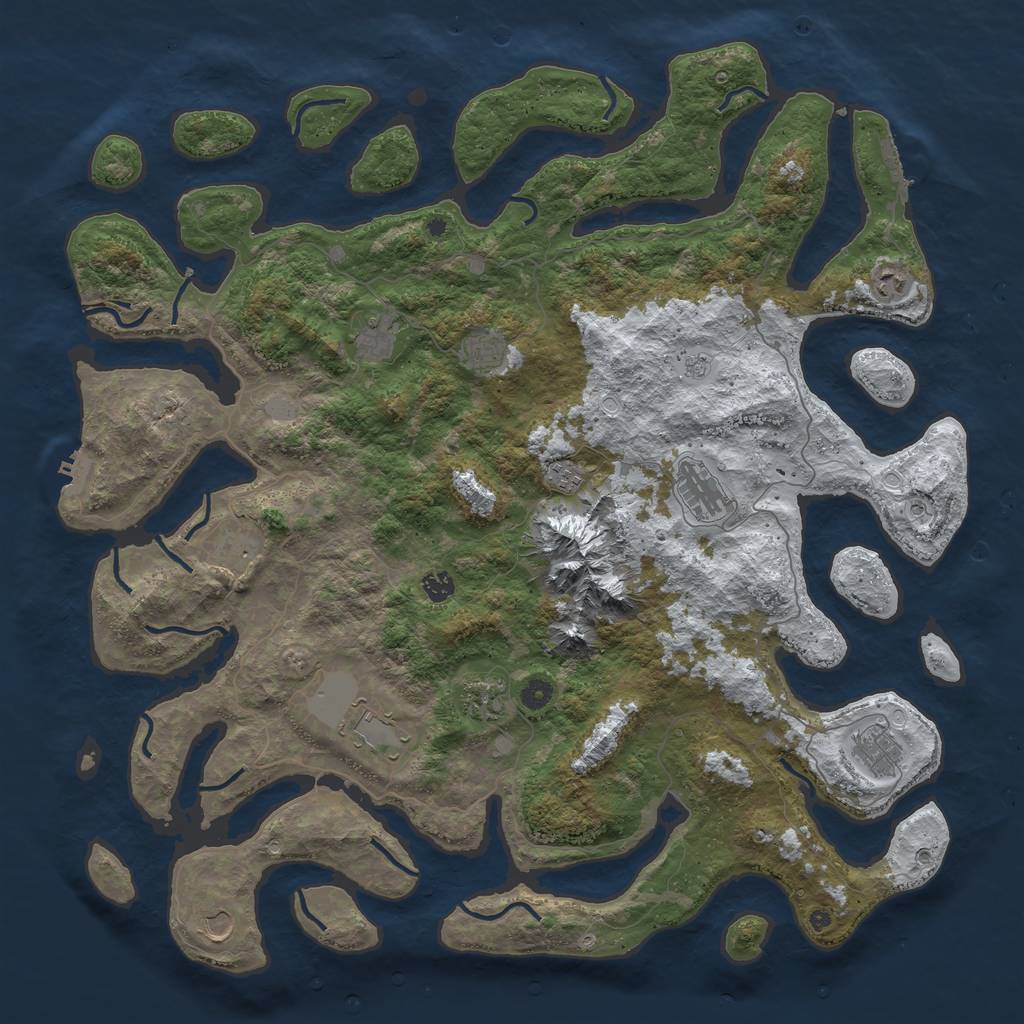 Rust Map: Procedural Map, Size: 5000, Seed: 86858517, 20 Monuments